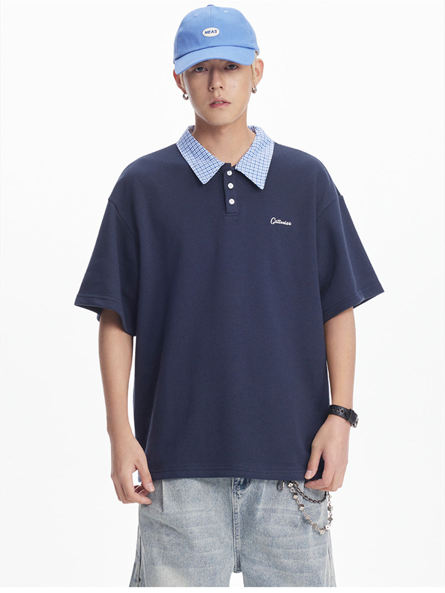 Liber SS Men's Plaid Polo Shirt