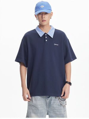 Liber SS Men's Plaid Polo Shirt