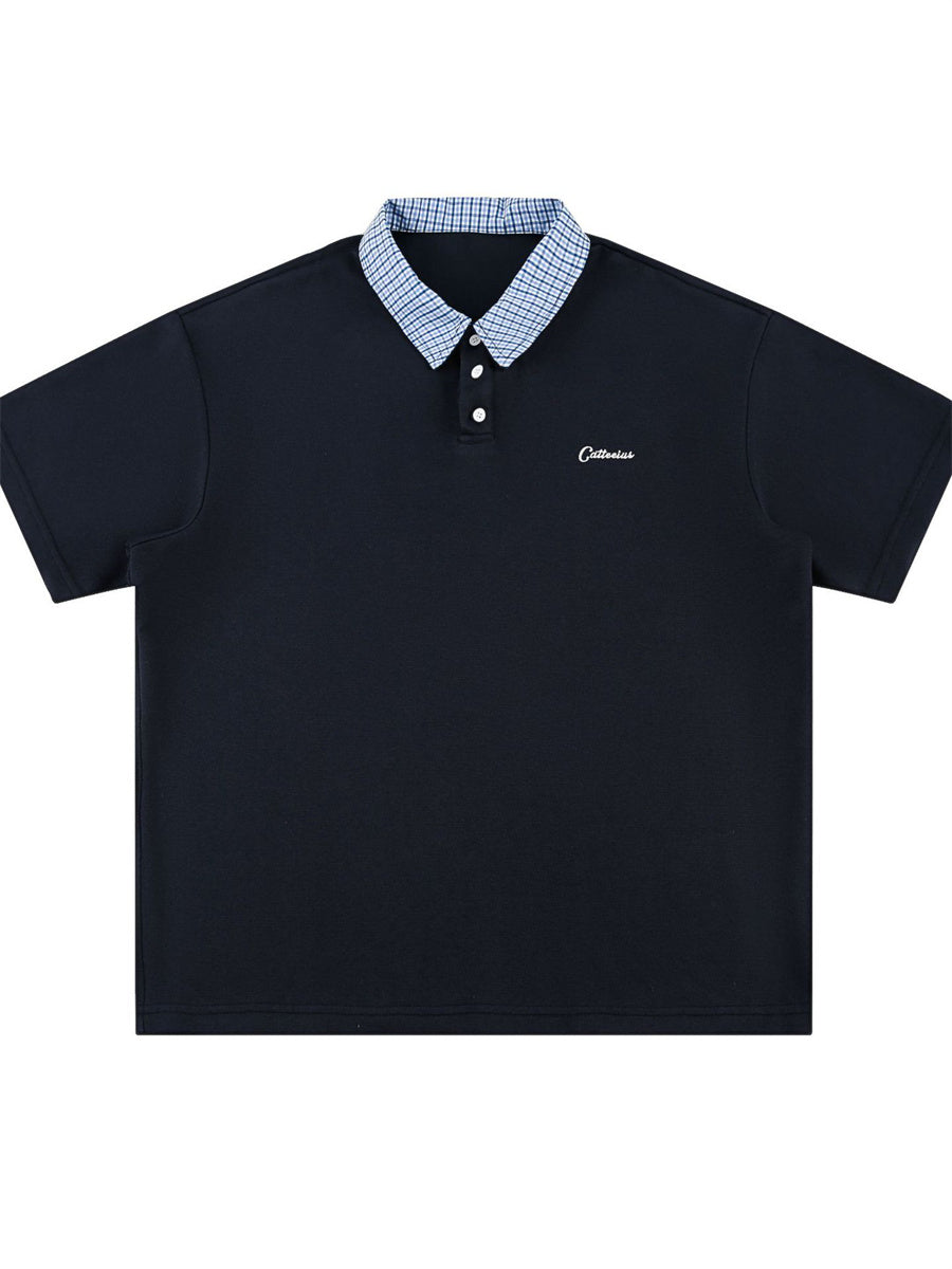 Liber SS Men's Plaid Polo Shirt