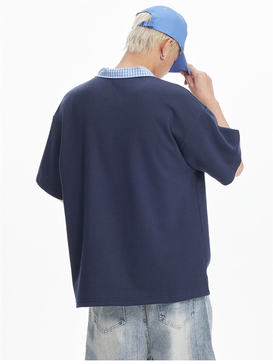 Liber SS Men's Plaid Polo Shirt