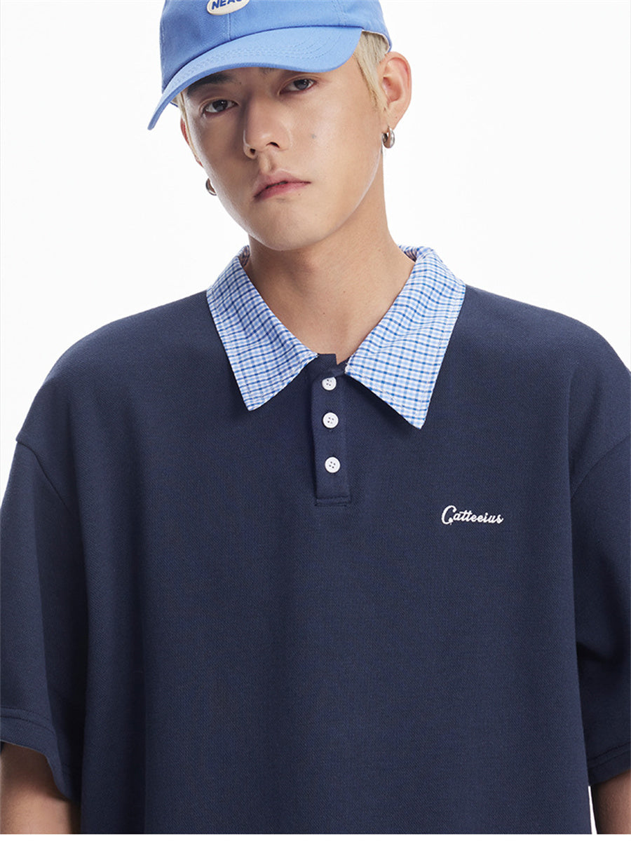 Liber SS Men's Plaid Polo Shirt