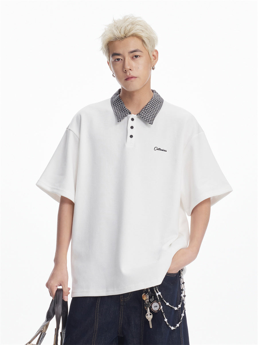 Liber SS Men's Plaid Polo Shirt