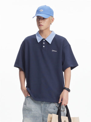 Liber SS Men's Plaid Polo Shirt