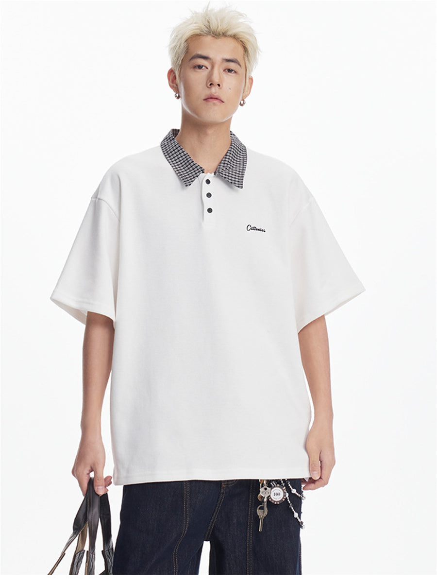 Liber SS Men's Plaid Polo Shirt