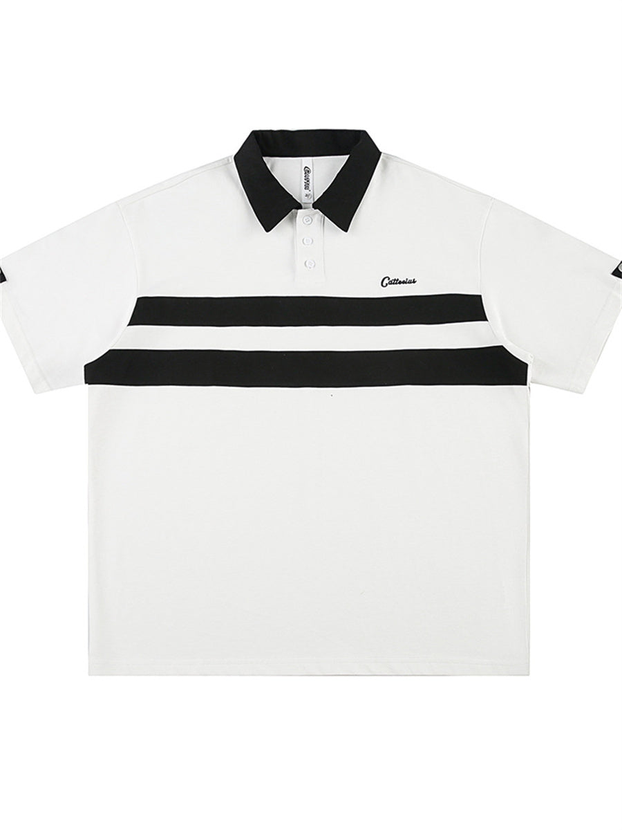 Liber SS Men's Printed Color Panel Polo Shirt