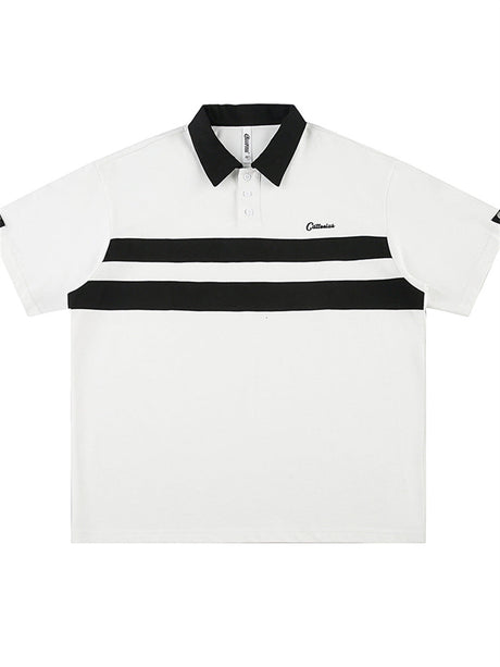 Liber SS Men's Printed Color Panel Polo Shirt
