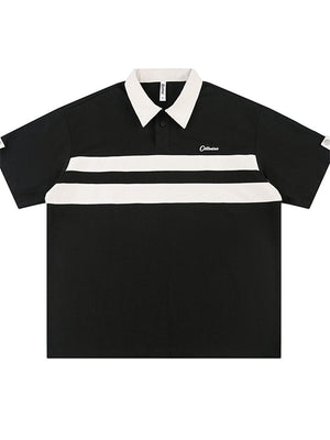 Liber SS Men's Printed Color Panel Polo Shirt