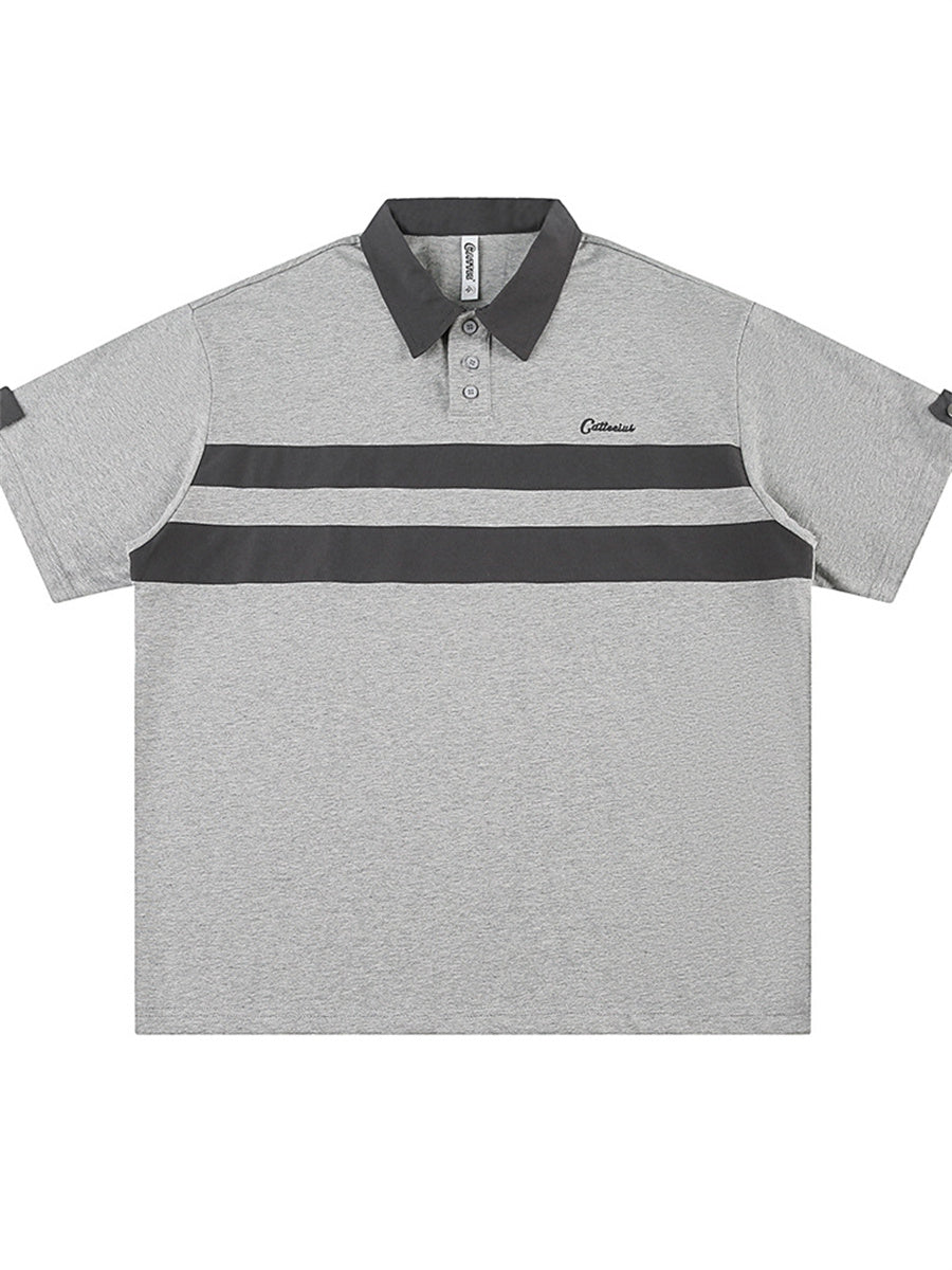 Liber SS Men's Printed Color Panel Polo Shirt