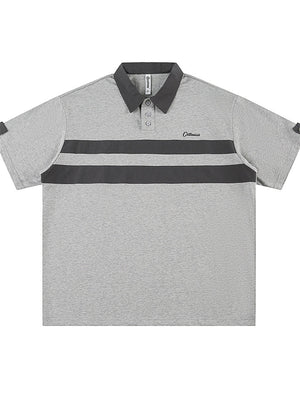 Liber SS Men's Printed Color Panel Polo Shirt