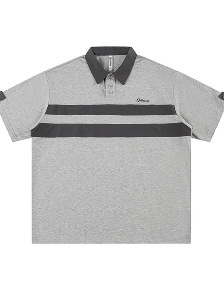 Liber SS Men's Printed Color Panel Polo Shirt
