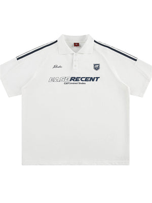 Liber SS Men's Color Stitching American Retro Print Polo Shirt