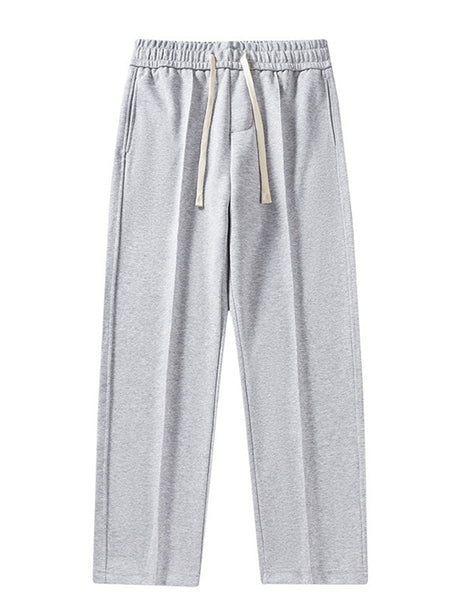 Liber Summer Men's Pleated stitching Solid Color Basic Pants