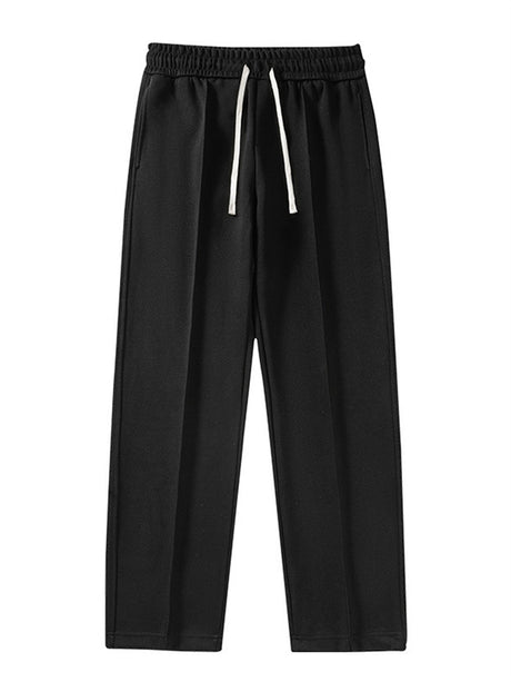 Liber Summer Men's Pleated stitching Solid Color Basic Pants