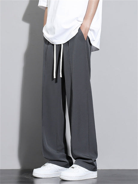 Liber Summer Men's Ming line Solid Color Basic Pants