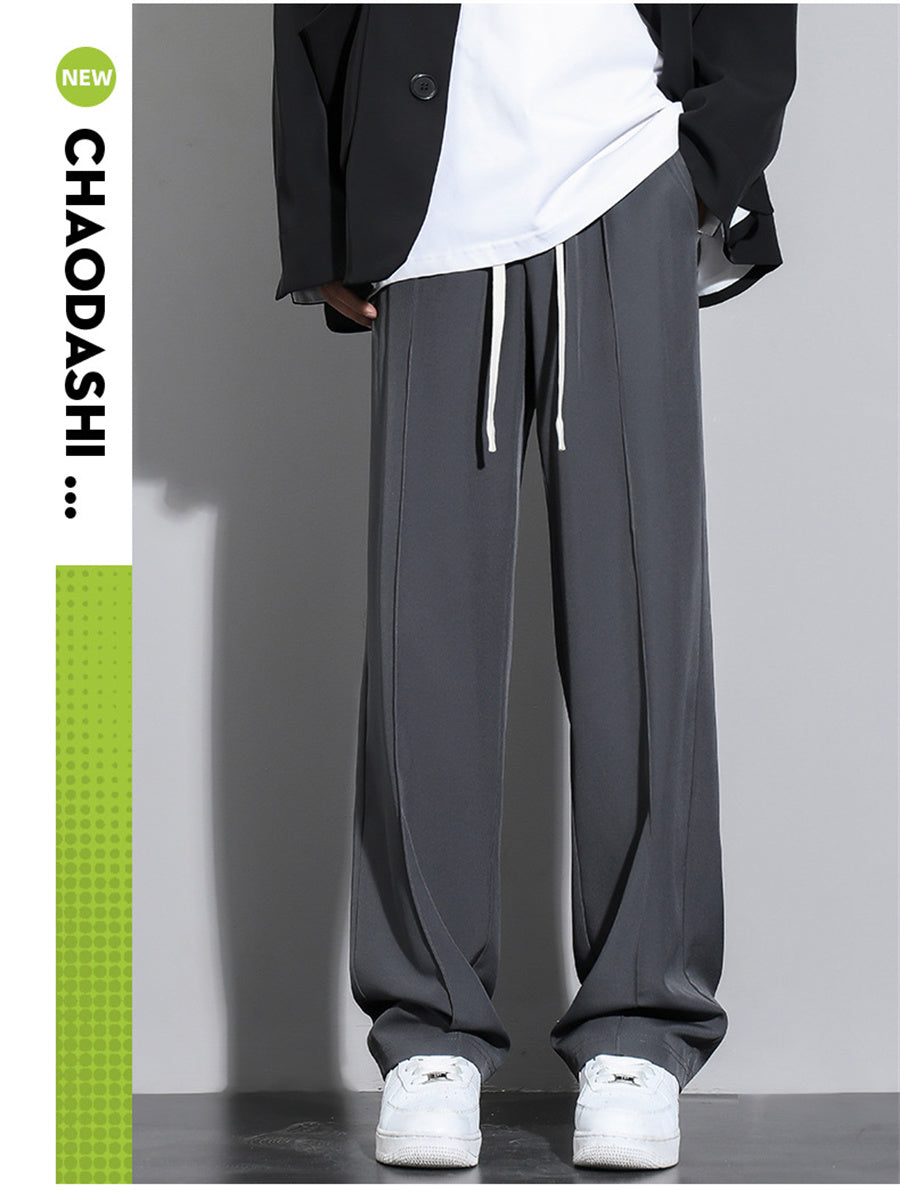 Liber Summer Men's Ming line Solid Color Basic Pants