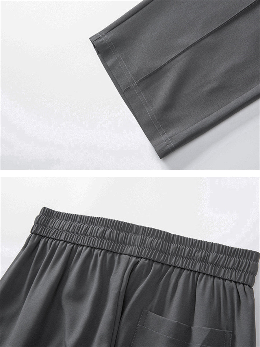Liber Summer Men's Ming line Solid Color Basic Pants