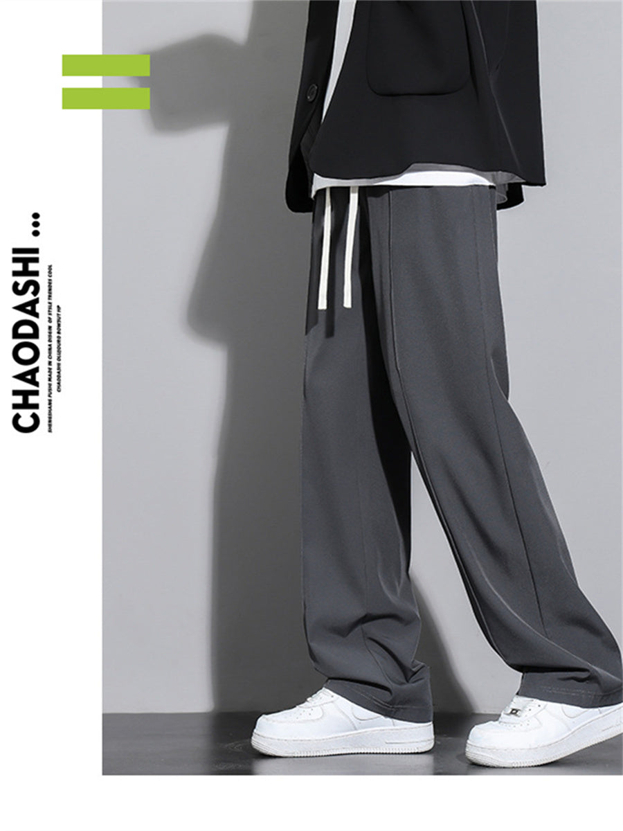 Liber Summer Men's Ming line Solid Color Basic Pants