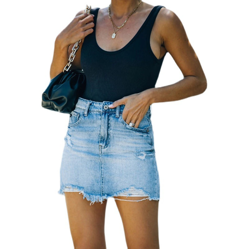 Liber SS Women's Solid Color Short Skirt