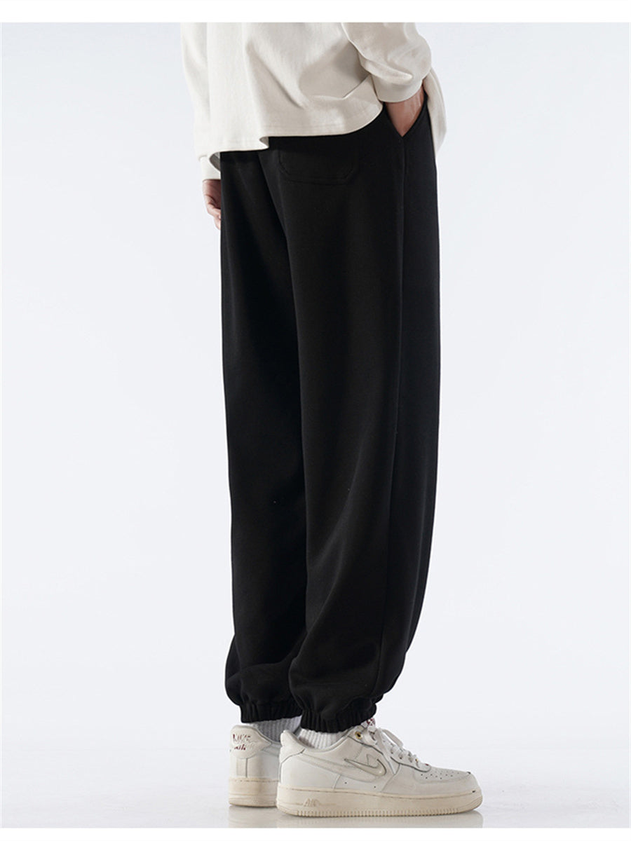 Liber Summer Men's Pocket decoration Solid Color Sweatpants Pants