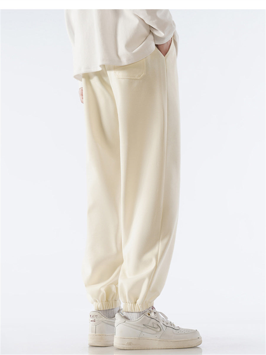 Liber Summer Men's Pocket decoration Solid Color Sweatpants Pants