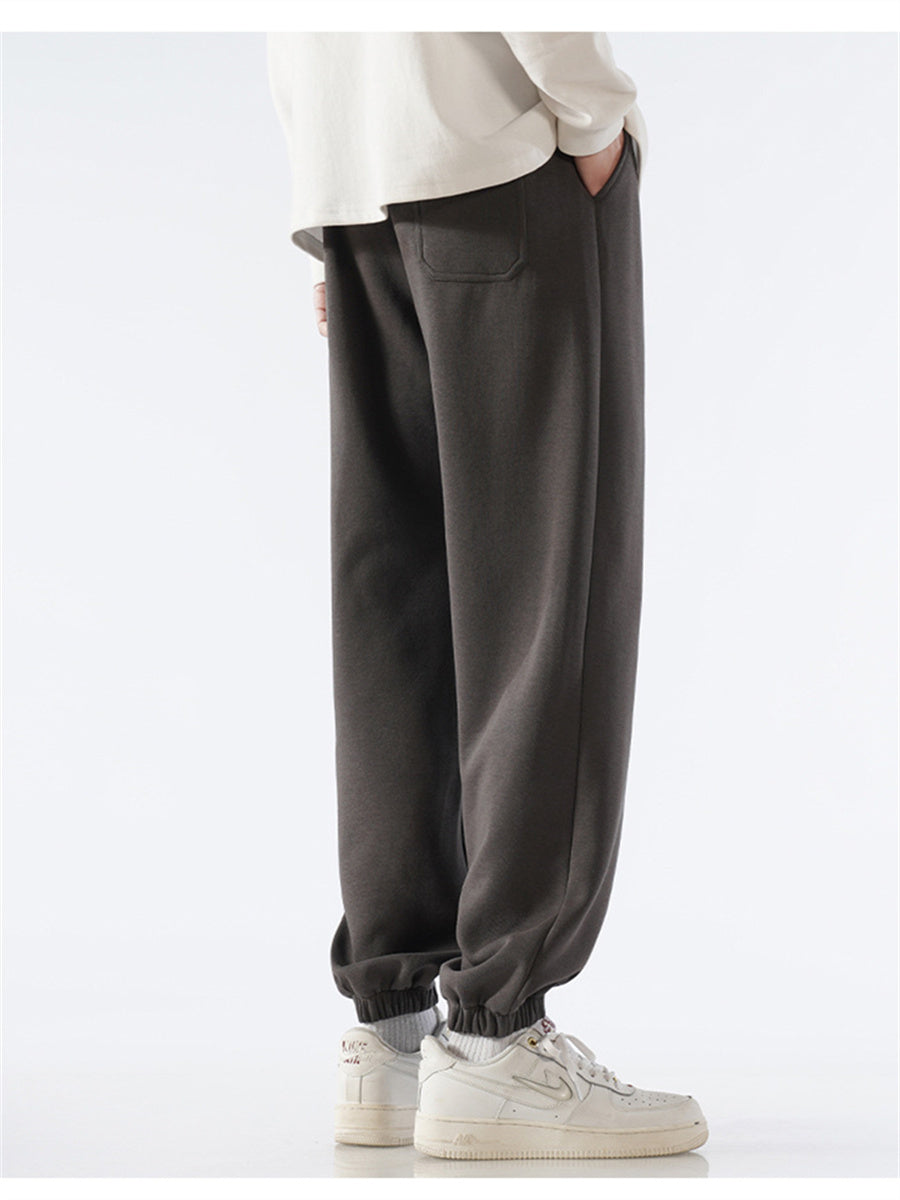 Liber Summer Men's Pocket decoration Solid Color Sweatpants Pants
