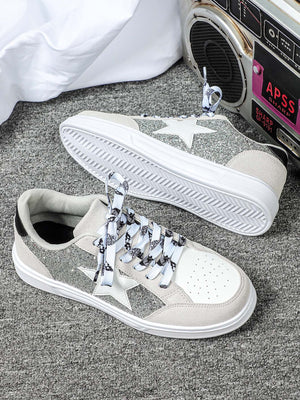 Liber Four Seasons Women's Shoes Five-pointed Star Sequined Ladies Sneakers