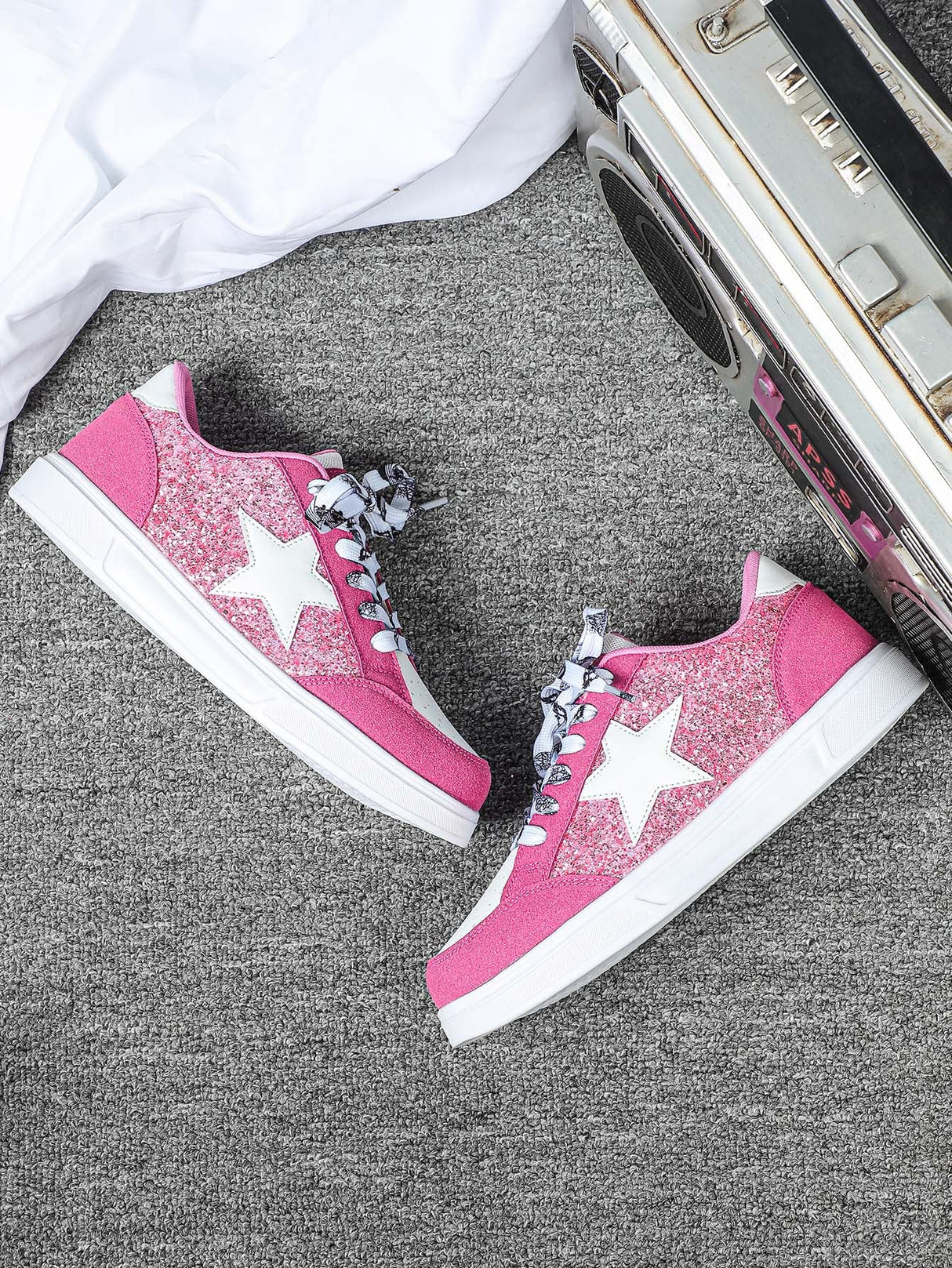 Liber Four Seasons Women's Shoes Five-pointed Star Sequined Ladies Sneakers
