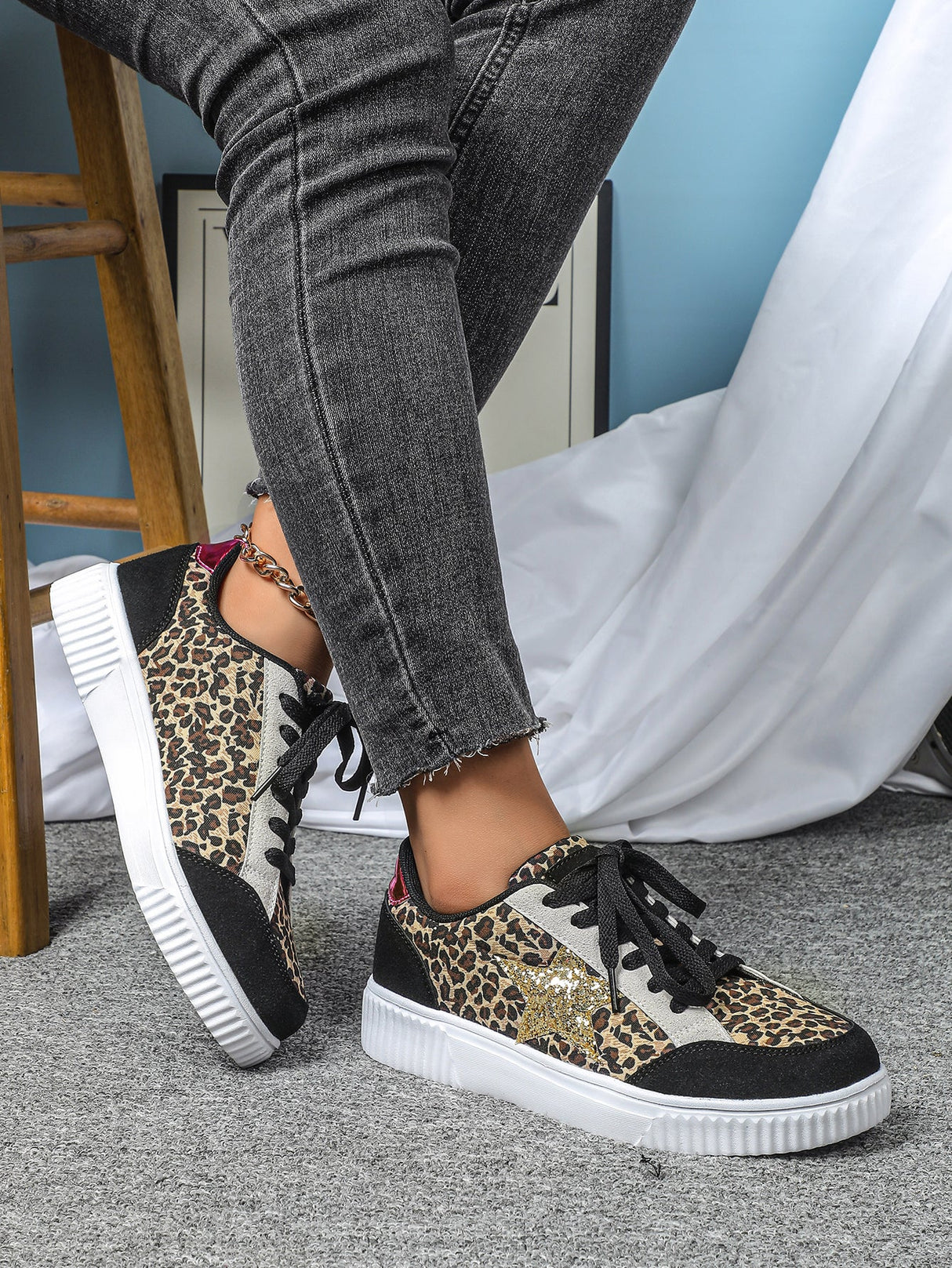 Liber Four Seasons Leopard Print Unisex Casual Sports Shoes