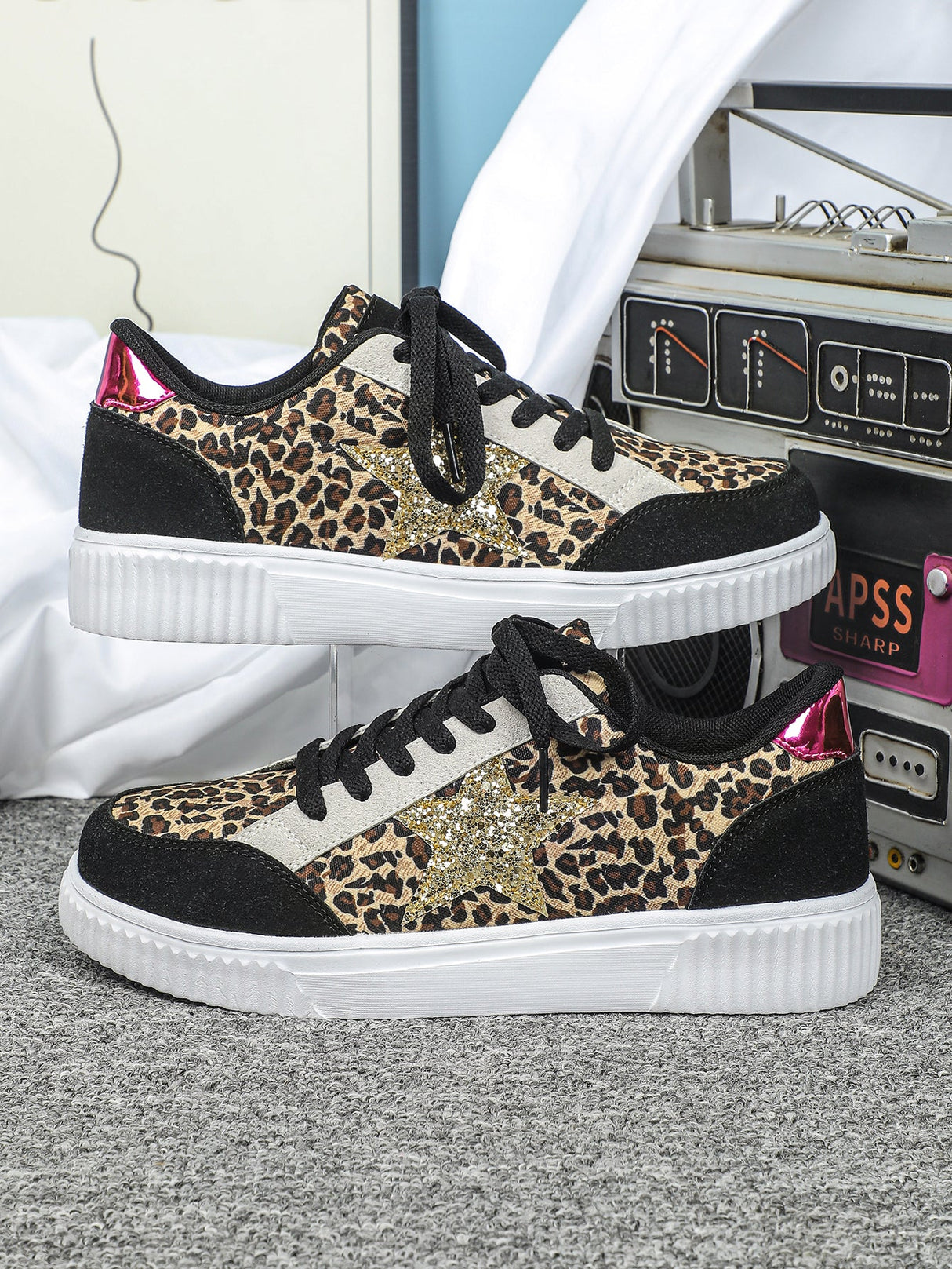 Liber Four Seasons Leopard Print Unisex Casual Sports Shoes