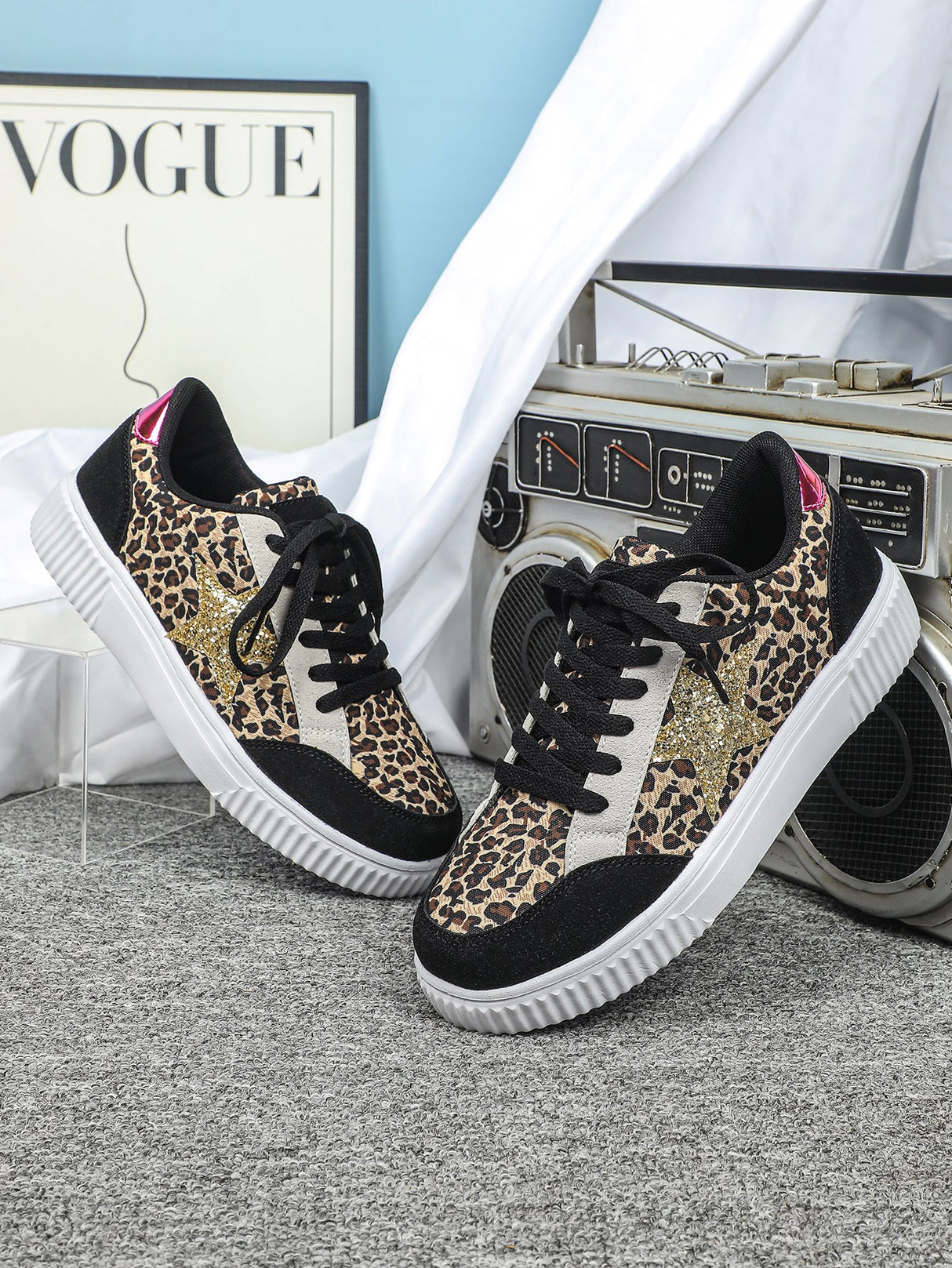 Liber Four Seasons Leopard Print Unisex Casual Sports Shoes