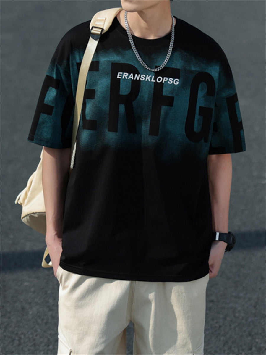 Liber Summer Men's Printed Letter T-shirts