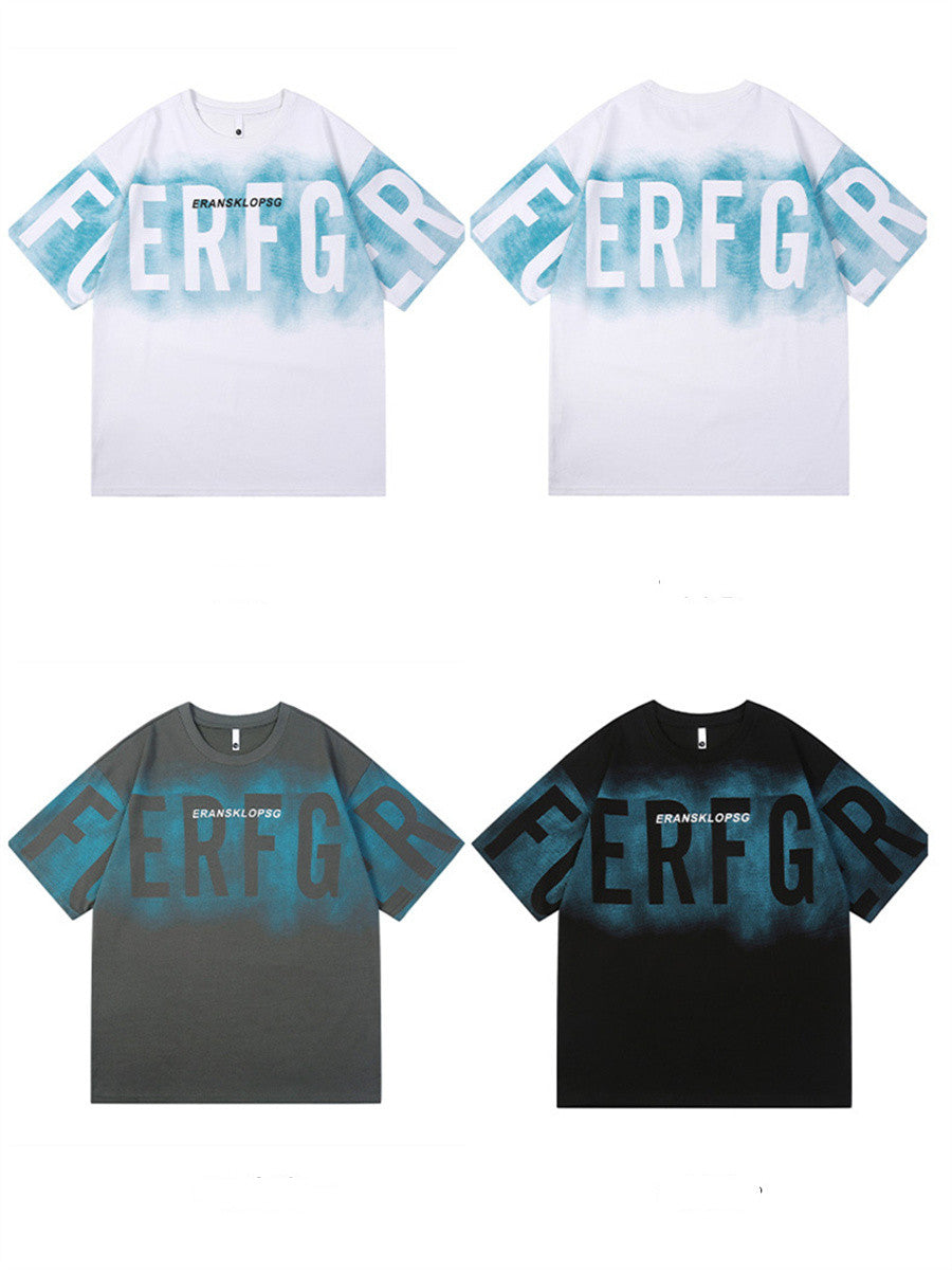 Liber Summer Men's Printed Letter T-shirts