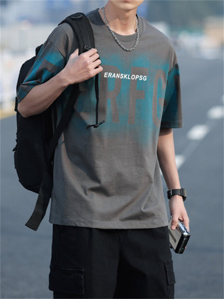 Liber Summer Men's Printed Letter T-shirts