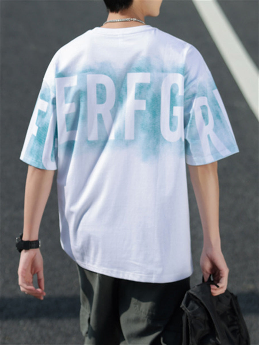 Liber Summer Men's Printed Letter T-shirts