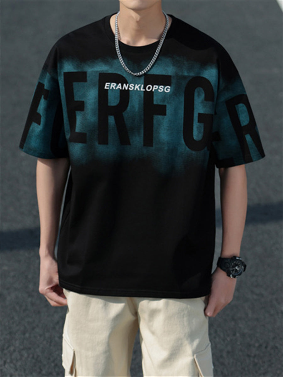 Liber Summer Men's Printed Letter T-shirts