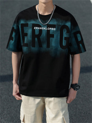 Liber Summer Men's Printed Letter T-shirts