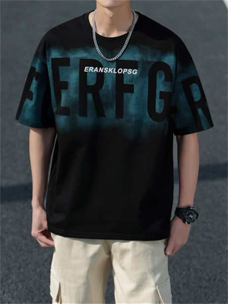 Liber Summer Men's Printed Letter T-shirts