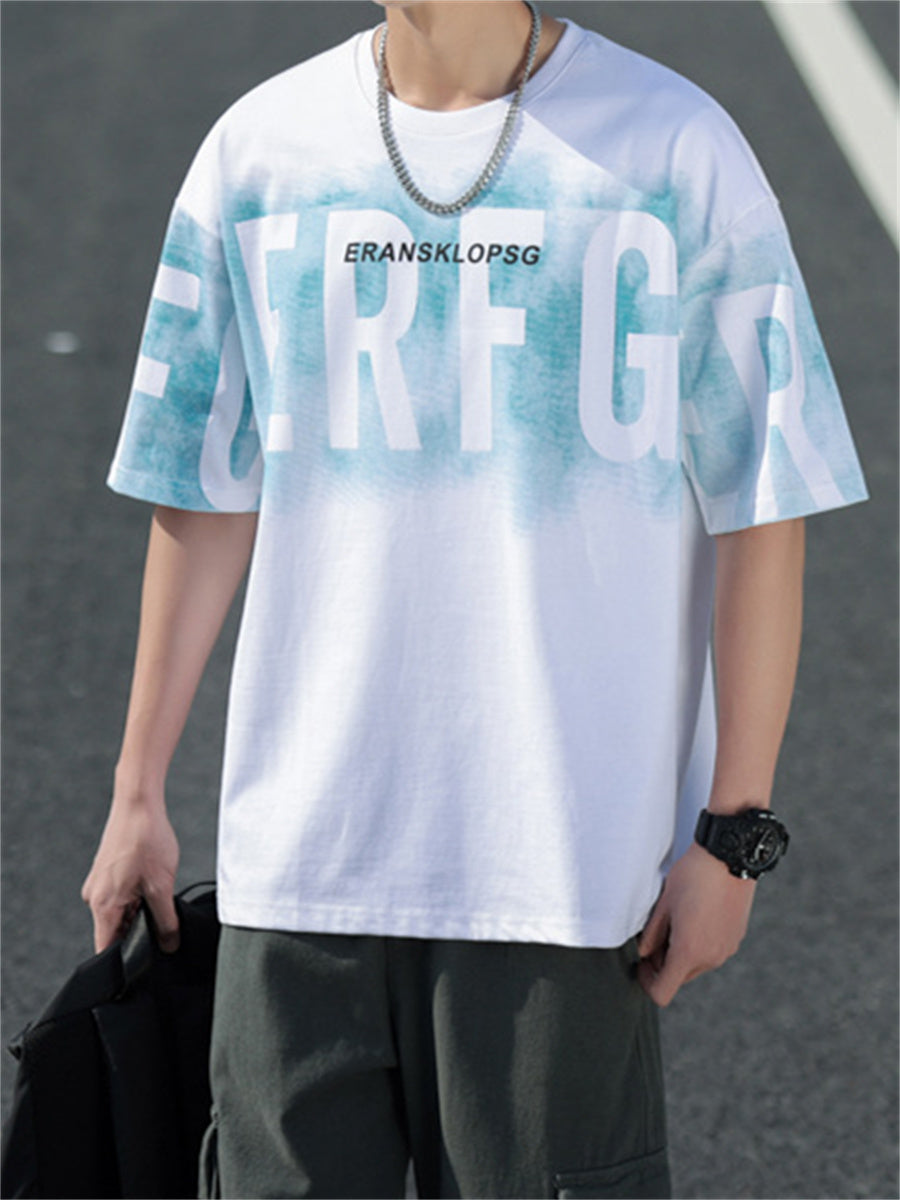 Liber Summer Men's Printed Letter T-shirts