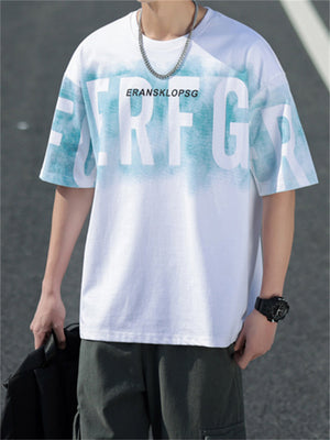 Liber Summer Men's Printed Letter T-shirts