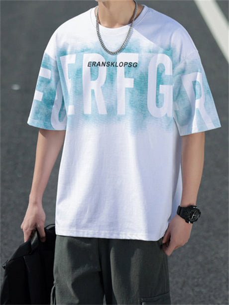 Liber Summer Men's Printed Letter T-shirts