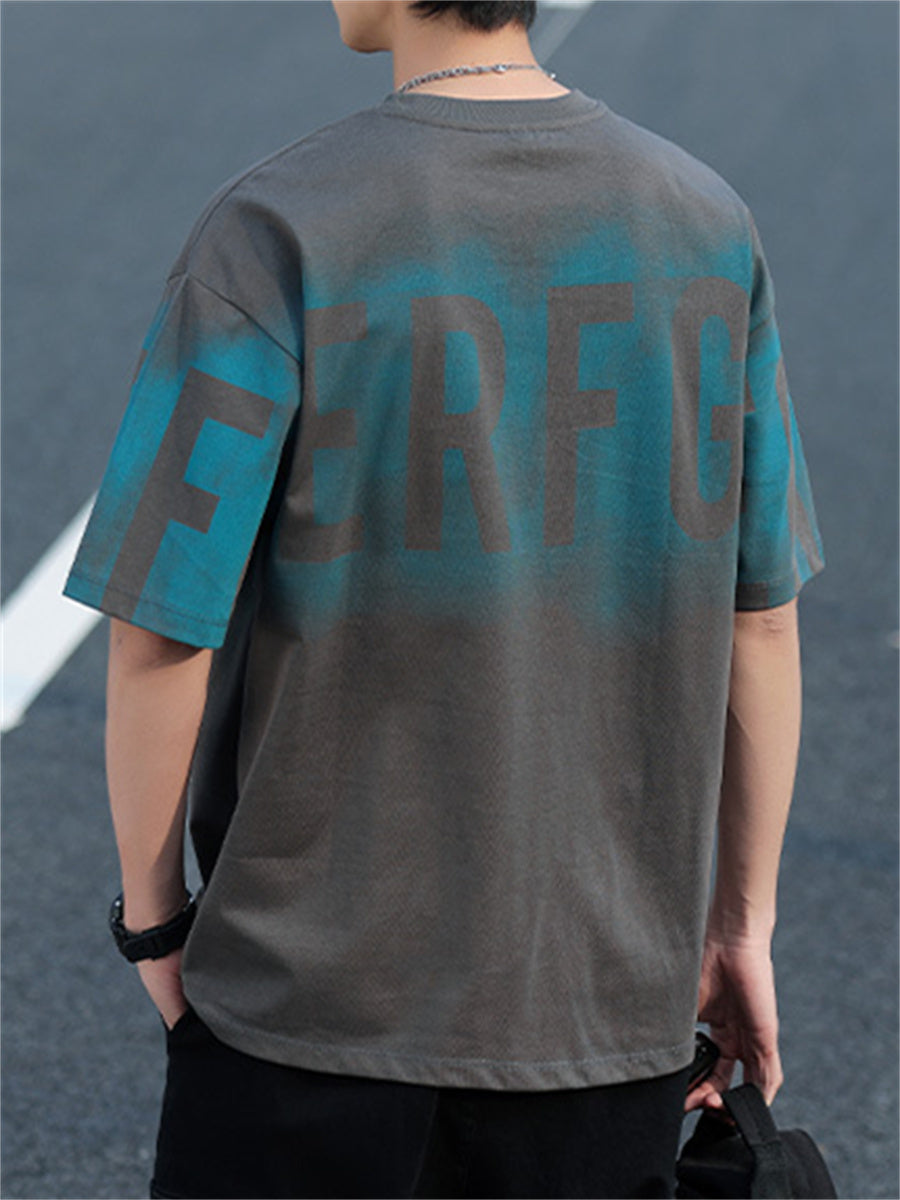 Liber Summer Men's Printed Letter T-shirts