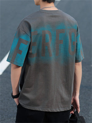 Liber Summer Men's Printed Letter T-shirts
