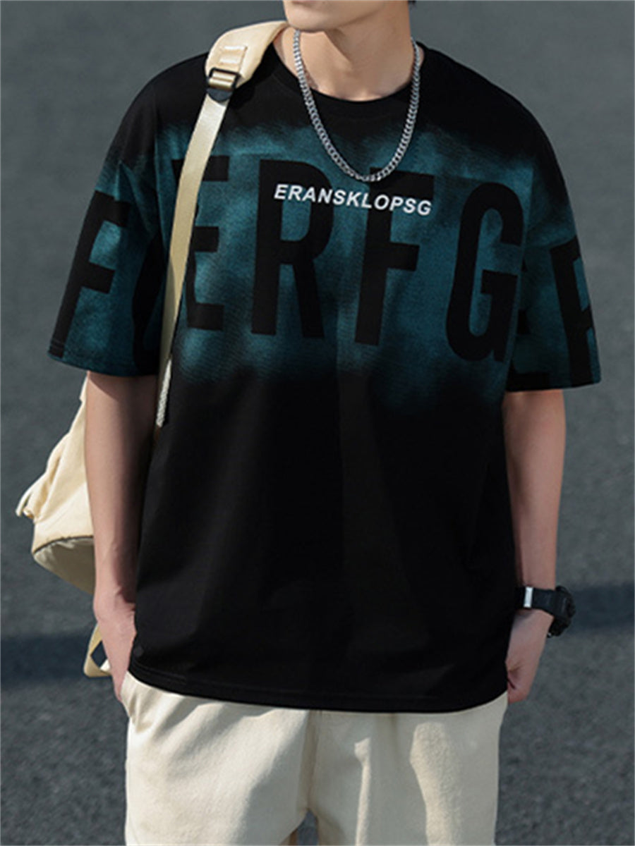 Liber Summer Men's Printed Letter T-shirts