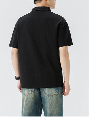 Liber Summer Men's Solid Color Polo Shirts