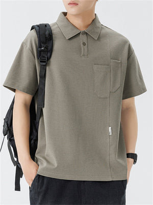 Liber Summer Men's Solid Color Polo Shirts