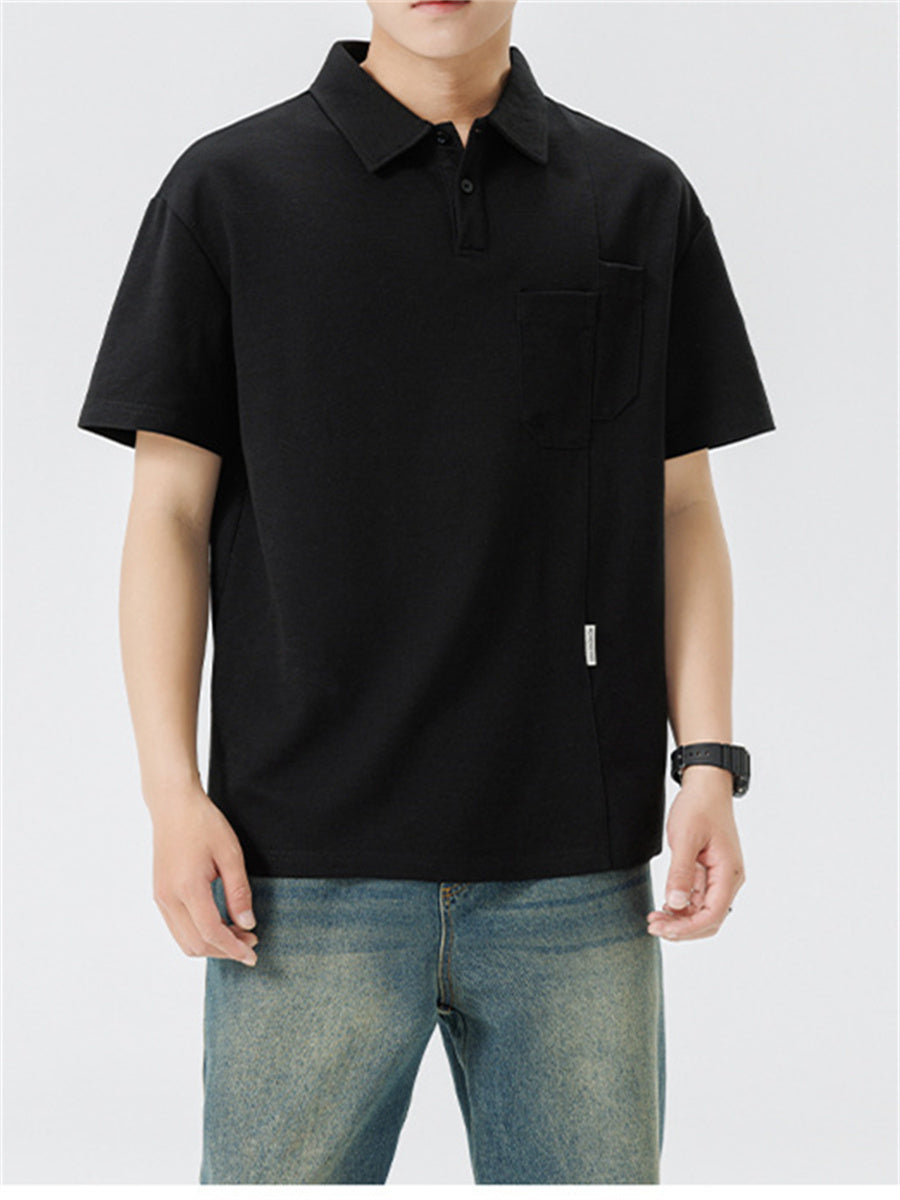 Liber Summer Men's Solid Color Polo Shirts