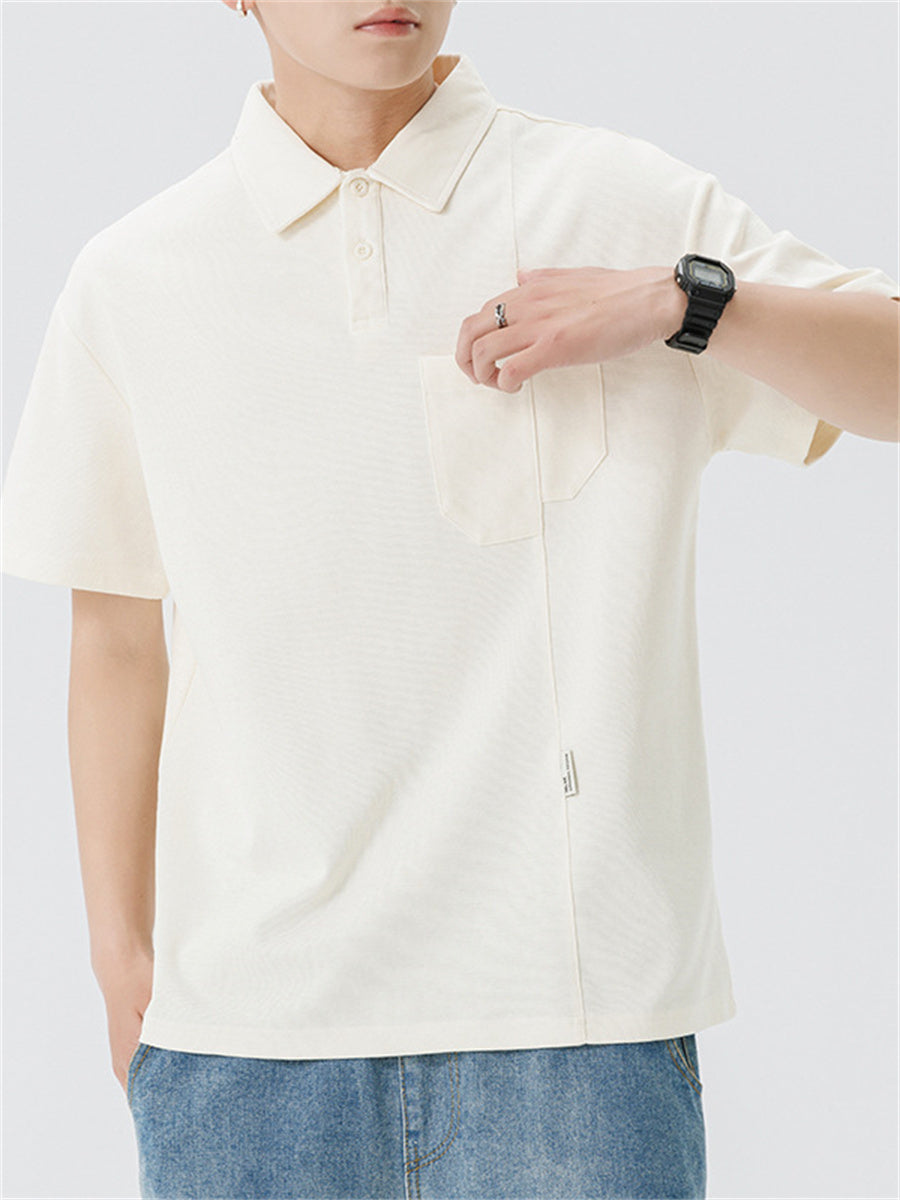 Liber Summer Men's Solid Color Polo Shirts