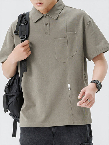 Liber Summer Men's Solid Color Polo Shirts