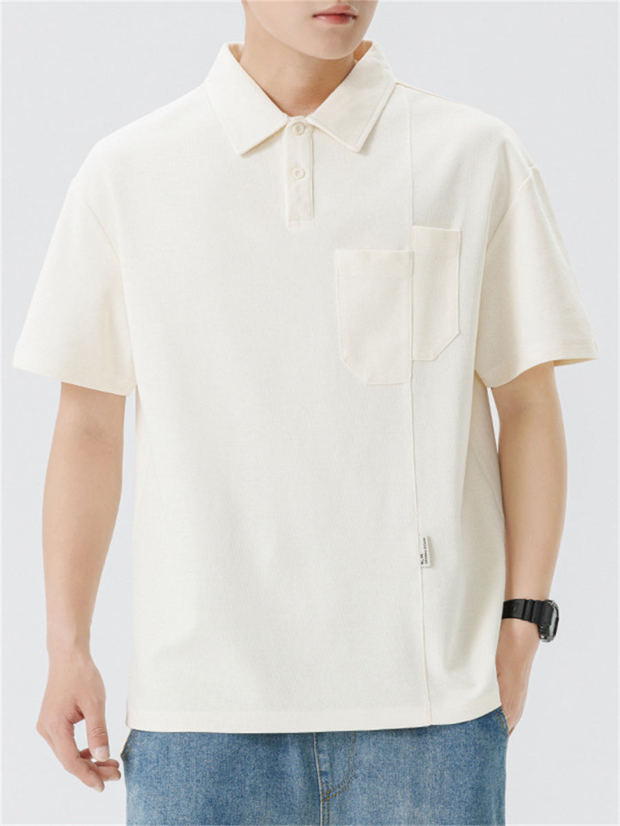 Liber Summer Men's Solid Color Polo Shirts