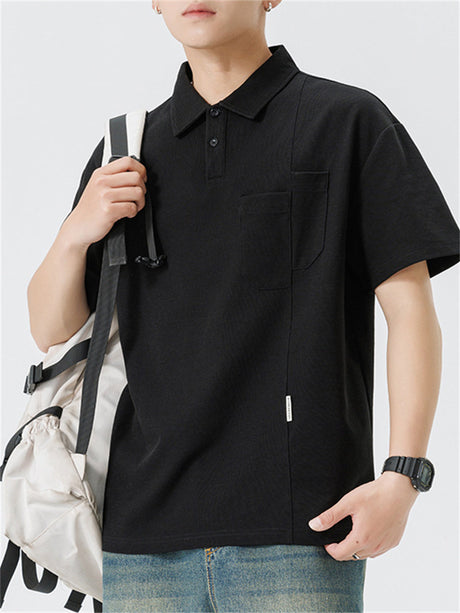 Liber Summer Men's Solid Color Polo Shirts